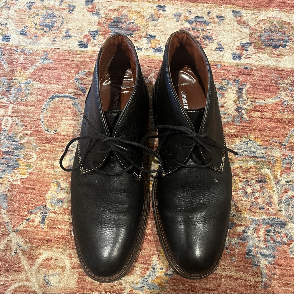 Johnston & Murphy Black Calder Chukka Leather Boots